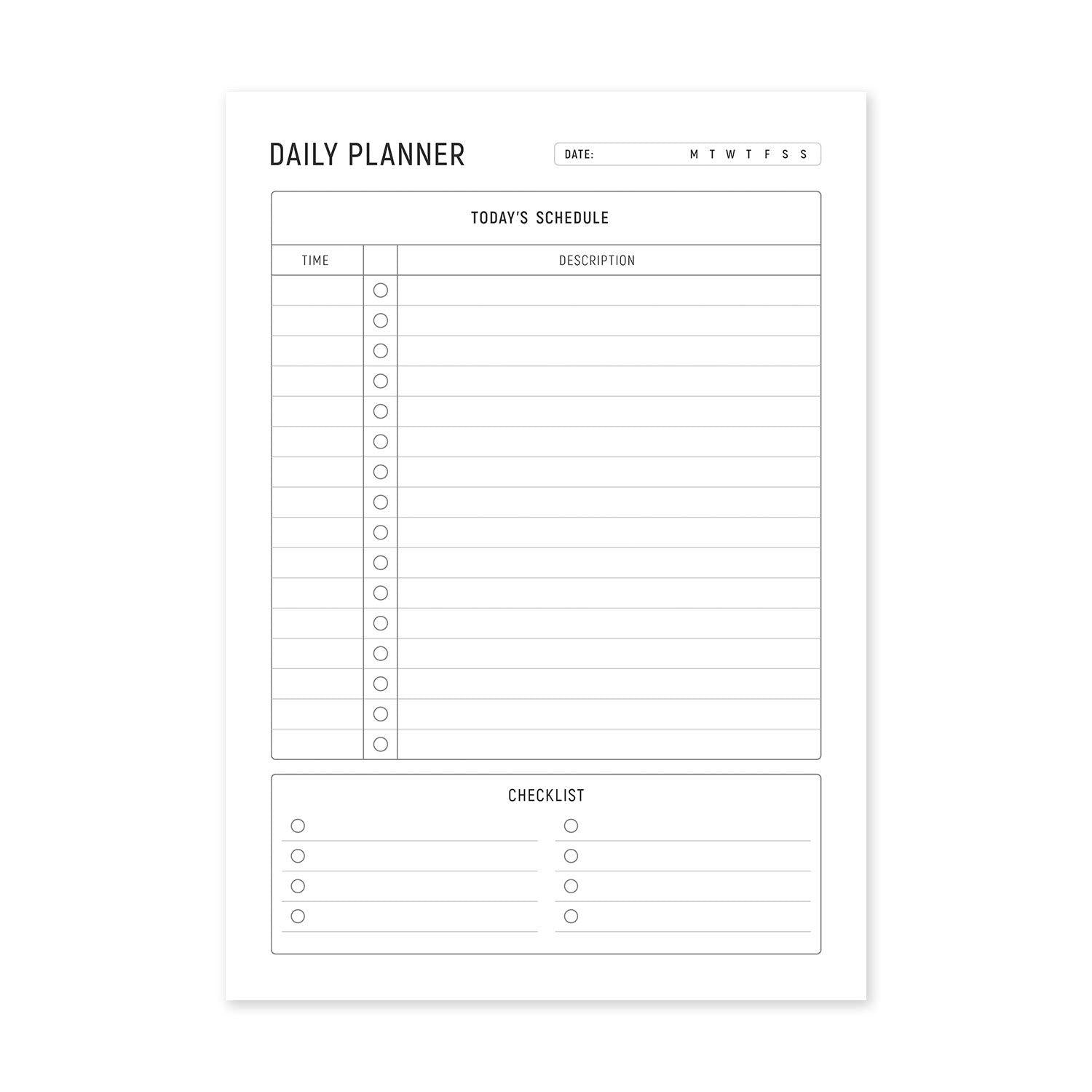 A5 Daily Planner Pad - White, Portrait – Dotgrid