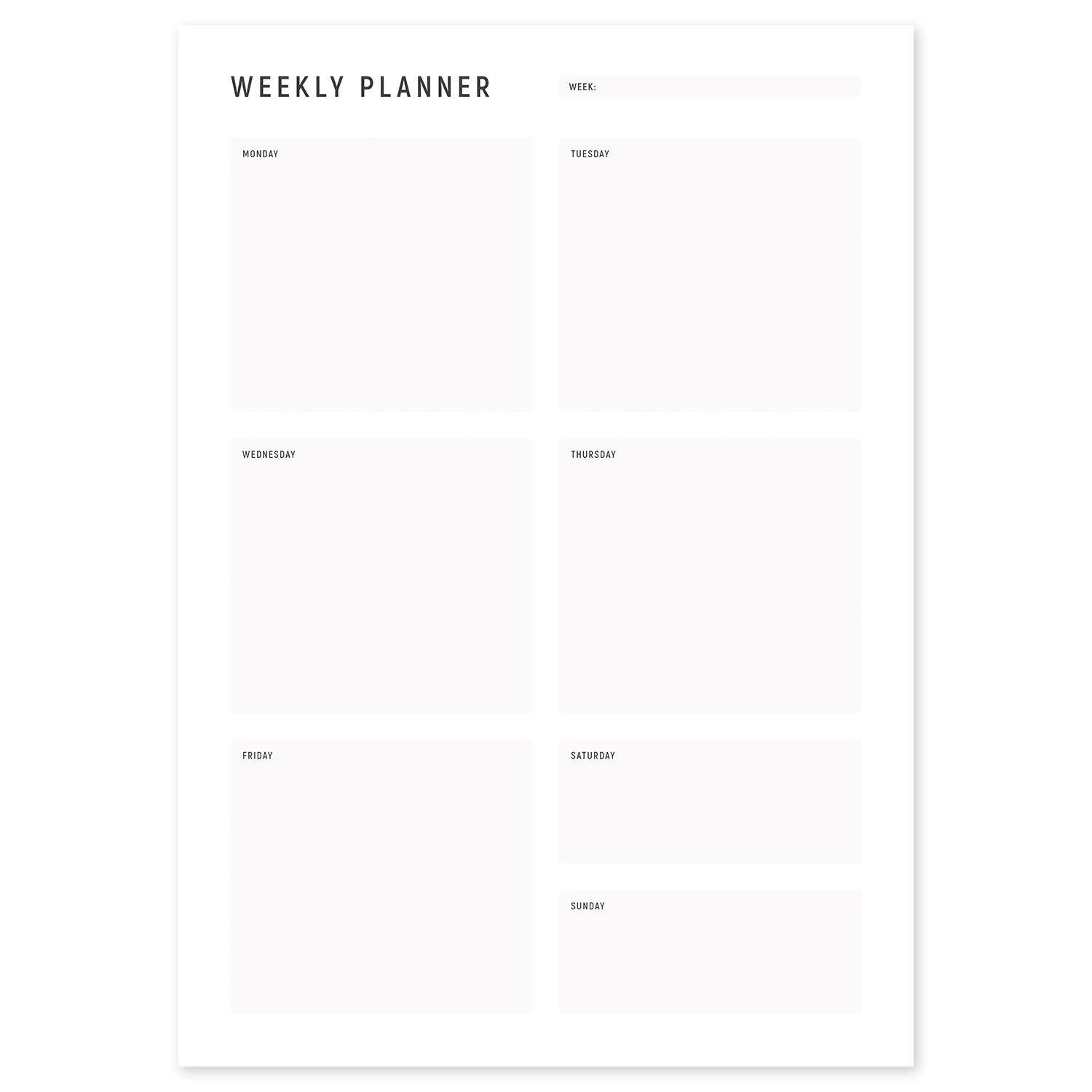 Grey Portrait A4 Weekly Planning Pad – Dotgrid