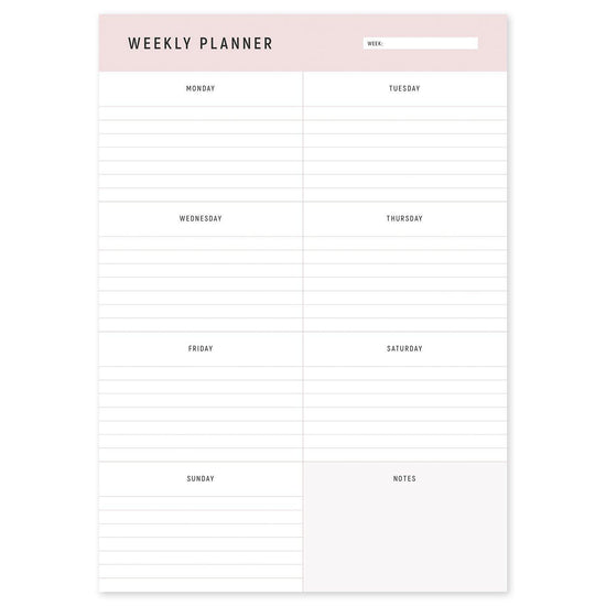 Pink Portrait A4 Weekly Planner Desk Pad – Dotgrid