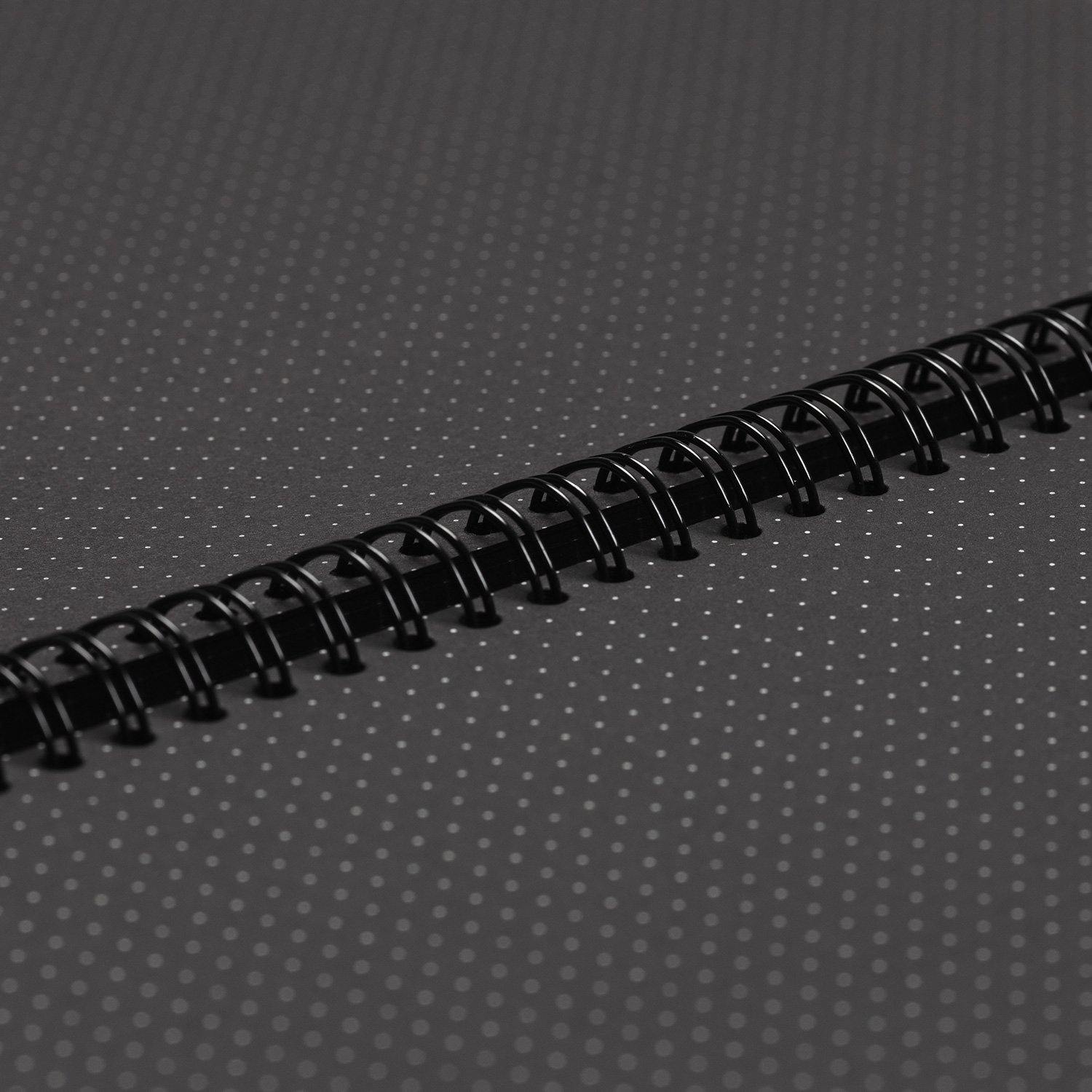 A4 Spiral Dot Grid Notebook With Dotted Black Pages Dotgrid   Dotgrid Studio NBA4B Detail2 