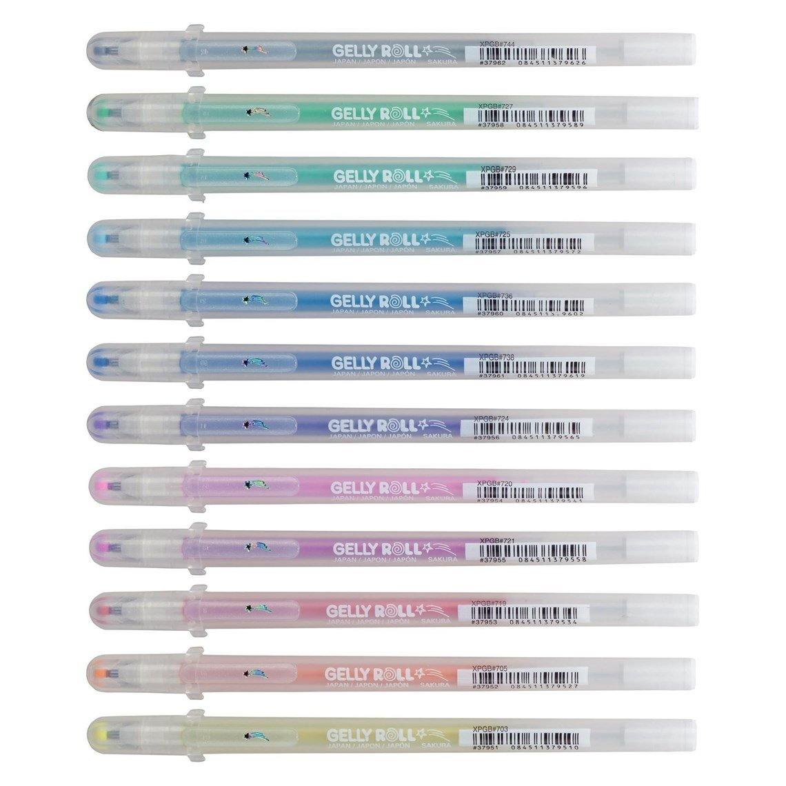 12 x Sakura Gelly Roll Gel Pen METALLIC Set Assorted 12 Colour Set